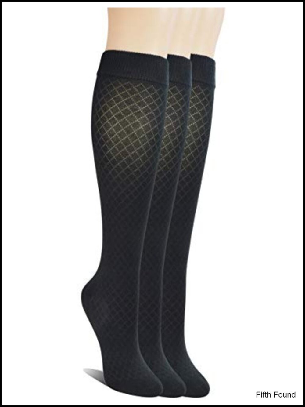 Seamless Knee High Tube Socks Breathable Non-Binding Mesh 3 Pairs